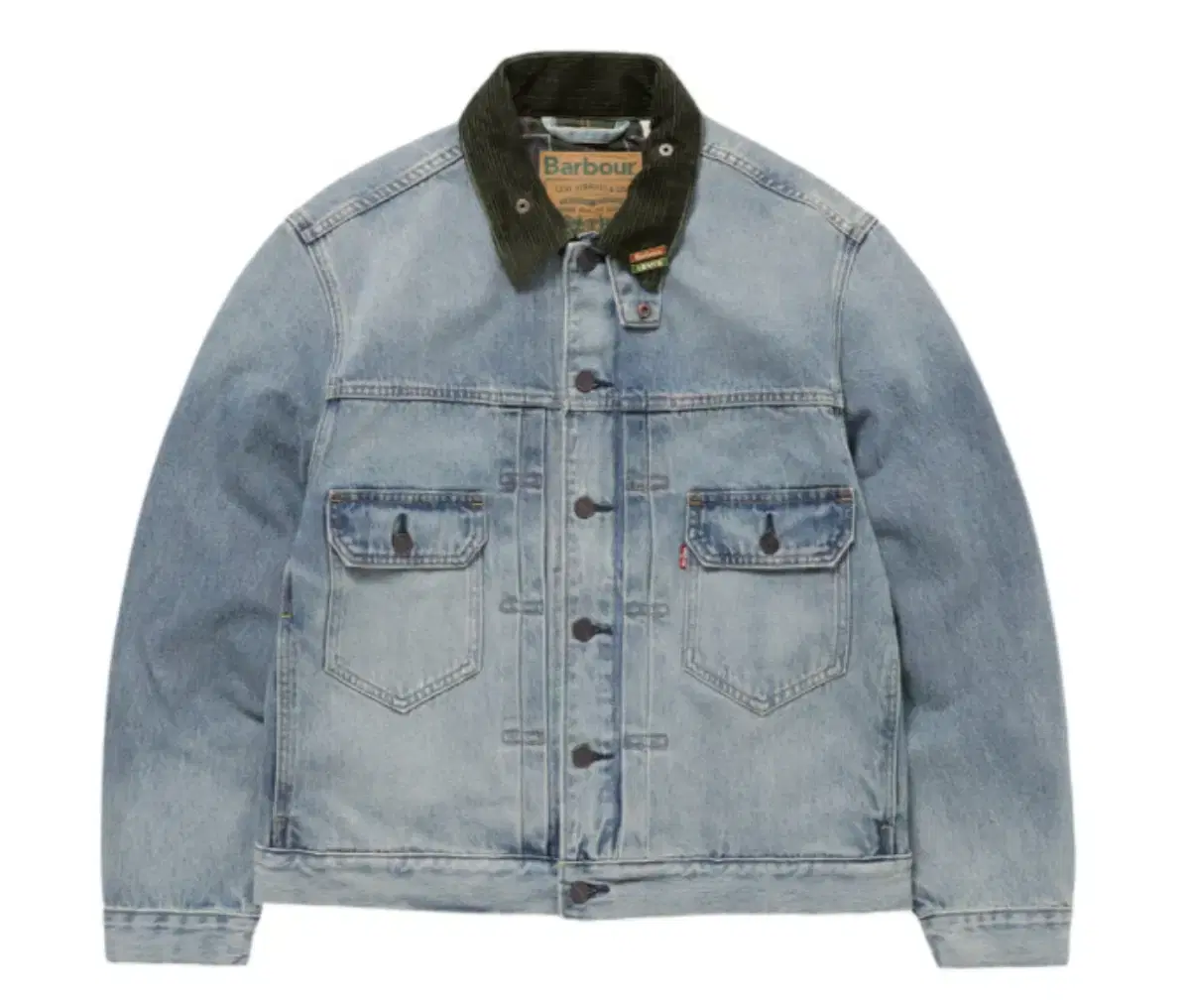 LEVI'S Barbour Type II Denim Trucker L Barbour x Levi's TYPE II